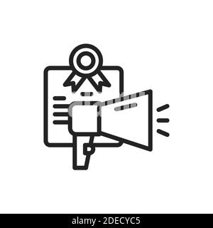 Oratory courses black line icon. Vector illustration. Outline pictogram for web page, mobile app, promo Stock Vector