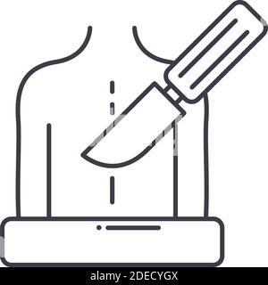 incision line icon, outline symbol, vector illustration, concept sign ...