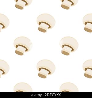 Illustration on theme of bright pattern mushroom, vegetable champignon for seal. Vegetable pattern consisting of beautiful mushroom, many champignon. Stock Vector