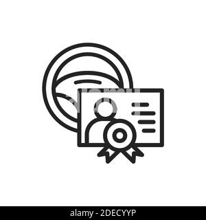 Driving school black line icon. Outline pictogram for web page, mobile app, promo. Stock Vector