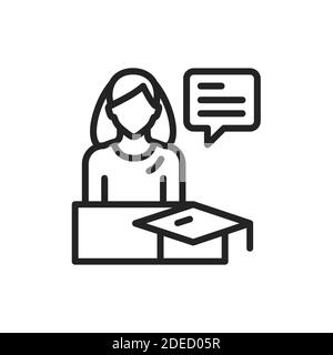 Training seminar black icon. Vector illustration. Outline pictogram for web page, mobile app, promo Stock Vector