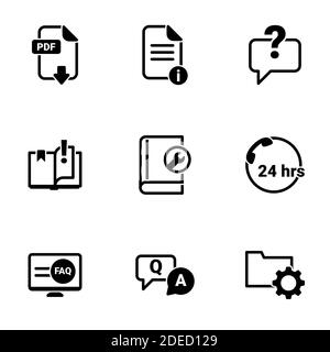 Set of simple icons on a theme manual, vector, design, collection, flat, sign, symbol,element, object, illustration, isolated. White background Stock Vector