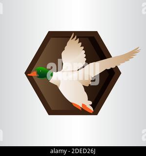 new stylish spreading wings duck logo design vector logotype sign illustration Stock Vector