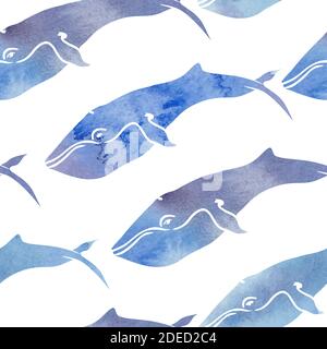 Watercolor whales seamless pattern Stock Vector Image & Art - Alamy