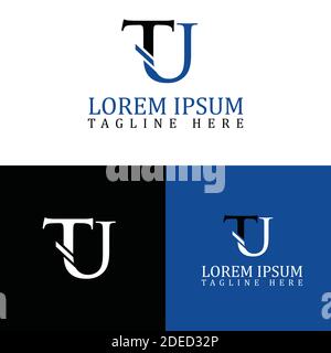 new modern style design of initial T Letter U logo vector graphic element concept Stock Vector