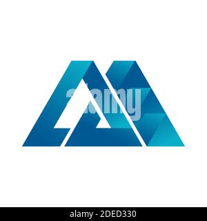 custom great double abstract 3D style triangle logo vector icon for Corporate Business company Stock Vector