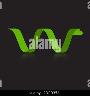 another newest concept letter W logo concept with blue orange element icon and template Stock Vector