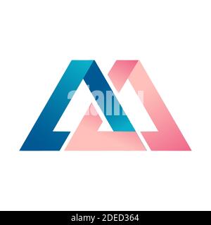 custom great double abstract 3D style triangle logo vector icon for Corporate Business company Stock Vector