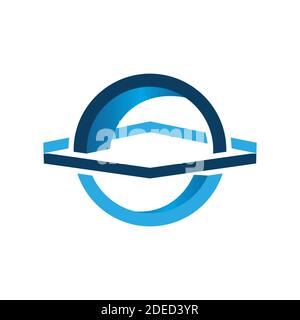flowing movement geometric web rings vector abstract circle logo design graphic element template Stock Vector