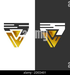 custom media logo sign blue Abstract triangle logo icon vector triangular icon isolated on a white background Stock Vector