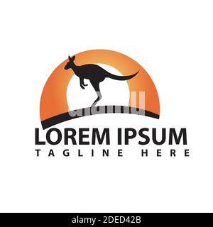 animal jumping wallaby or kangaroo logo design vector graphic design Stock Vector