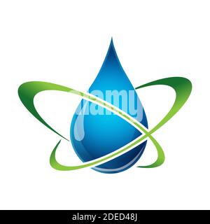 qua Water droplet Logo design vector template drop technology eco mineral natural Logotype concept icon Stock Vector