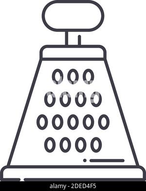 Grater icon, linear isolated illustration, thin line vector, web design sign, outline concept symbol with editable stroke on white background. Stock Vector