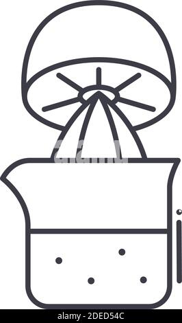 Grunge juicer icon, linear isolated illustration, thin line vector, web design sign, outline concept symbol with editable stroke on white background. Stock Vector