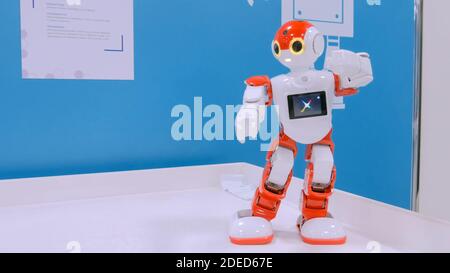 Humanoid robot dancing Stock Photo