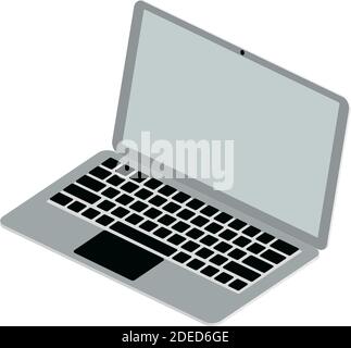 Vector laptop in isomerism. Free-standing laptop. Stock Vector