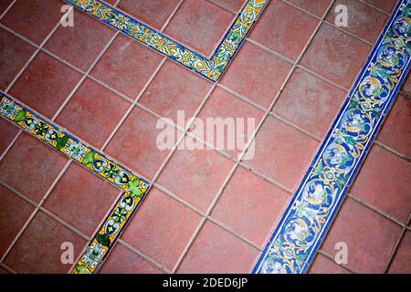Spanish moroccan pavement tiles Stock Photo