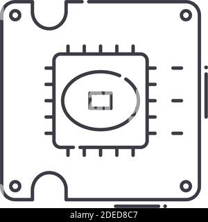 Ic voltage socket icon, linear isolated illustration, thin line vector, web design sign, outline concept symbol with editable stroke on white Stock Vector