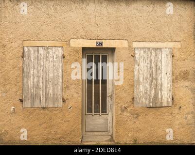 old abandoned house wall enterance Stock Photo