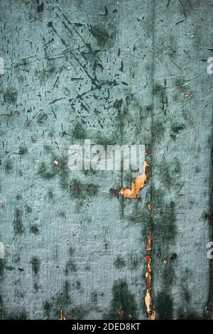 Turquoise Blue Wood Panel with Peeling Paint Texture Stock Photo