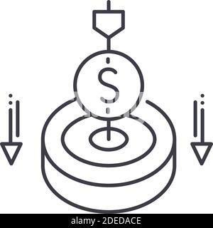 Goals to success icon, linear isolated illustration, thin line vector, web design sign, outline concept symbol with editable stroke on white Stock Vector