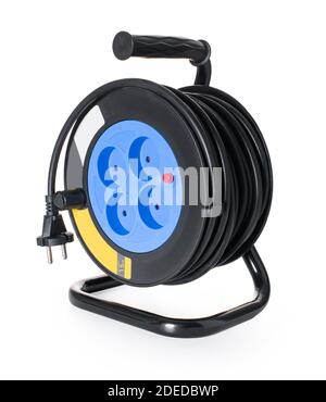 coil, electrical extension cord on white isolated background Stock Photo