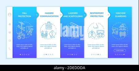 Top workplace safety violations onboarding vector template Stock Vector