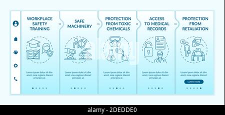 Workplace safety rights onboarding vector template Stock Vector