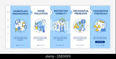 Workplace safety concerns onboarding vector template Stock Vector