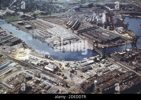 1970s Photo (1973) -  Bethlehem Steel plant at Lackawanna on Lake Erie; just south of Buffalo Stock Photo