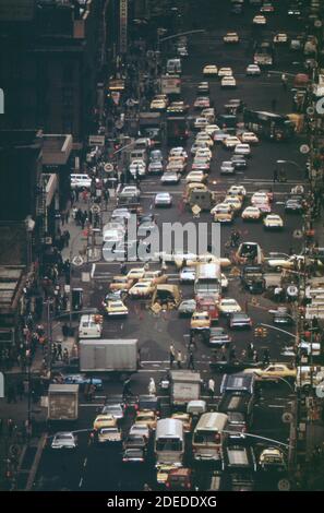 1970s Photo (1973) -  Massed traffic in Herald Square (New York City) Stock Photo