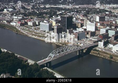 1970s Photo (1973) -  Downtown Charleston West Virginia; center of the Kanawha Valley region which is one of the chief chemical centers of the world Stock Photo