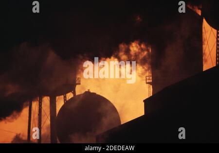 1970s Photo (1973) -   Smoke from Armco Steel on a sunny afternoon Stock Photo