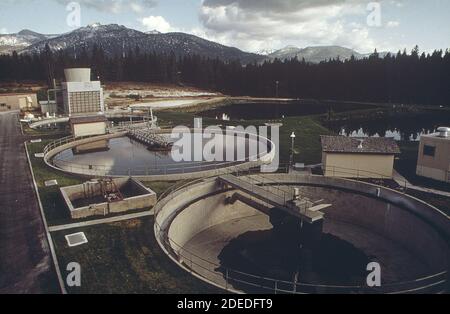 1970s Photo (1972) -  South Lake Tahoe Sewage Treatment Plant Stock Photo