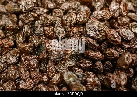 prunes a pile of dried fruits as a background Stock Photo