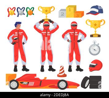 cartoon f1 car racing icon set Stock Vector Image & Art - Alamy
