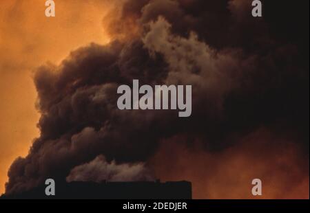 1970s Photo (1973) -   Smoke from Armco Steel on a sunny afternoon (Houston, TX area) Stock Photo