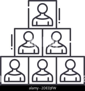 Human capital icon, linear isolated illustration, thin line vector, web design sign, outline concept symbol with editable stroke on white background. Stock Vector