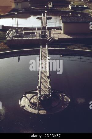 1970s Photo (1972) -  Settling ponds of lake tahoe sewage treatment plant (Reno area) Stock Photo