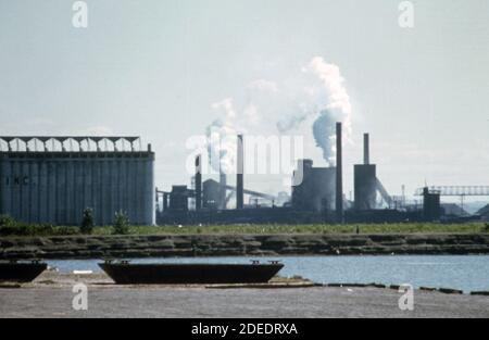 1970s Photo (1973) -  Lake Erie waterfront looking toward the Bethlehem Steel plant in Lackawanna just south of Buffalo Stock Photo