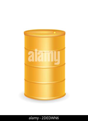 Yellow waste barrel. vector illustration Stock Vector