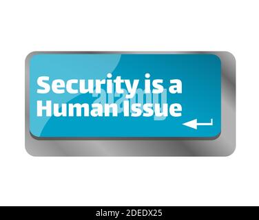 Security is a human issue . Close up of keyboard, enter computer key. Stock Photo