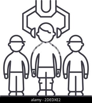 Human resources concept icon, linear isolated illustration, thin line vector, web design sign, outline concept symbol with editable stroke on white Stock Vector