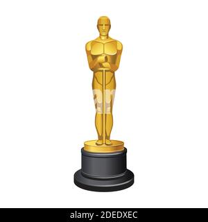 Cinema award golden prize isolated on white Stock Vector