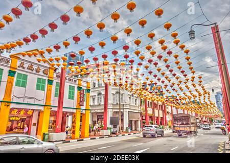 Chinatown, Downtown Singapore - HDR Image Stock Photo