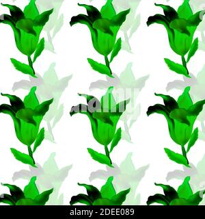 Photo realistic vector beautiful lily in vintage style. Vintage antique red background with lilies. seamless pattern Stock Vector