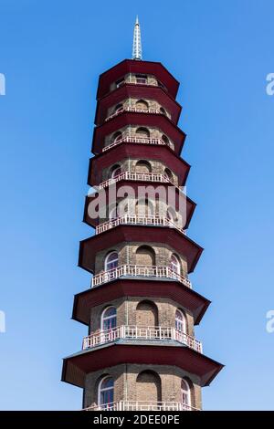 The Great Pagoda in Kew Gardens in London England UK which was erected in 1762 and is a popular travel destination tourist attraction landmark of the Stock Photo