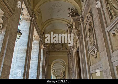 Strolling under the arcades of the university on a sunny day - City of Turin, Italy, Piedmont Stock Photo