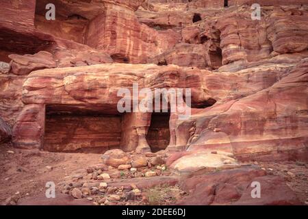 Petra, Jordan. Sandstone house in Petra, the capital of the ancient Nabatean Kingdom.