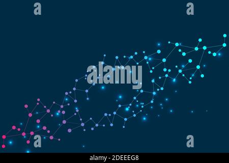 Structure molecule and communication. Dna, atom, neurons. Scientific concept for your design. Connected lines with dots. Medical, technology Stock Vector